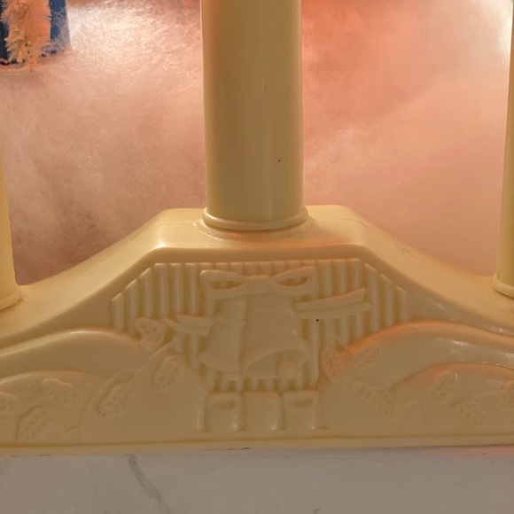 Vintage Woolworths Christmas  60s Plastic Drip Candle Trio Candelabra Candolier - Picture 3 of 11